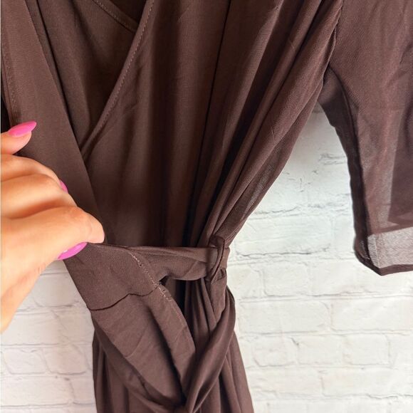 City Chic Fleetwood Maxi Dress - Brown Wrap Dress Size 16 - Picture 4 of 8